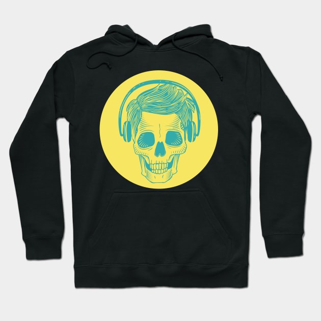 Skull with headphones Hoodie by madeinchorley